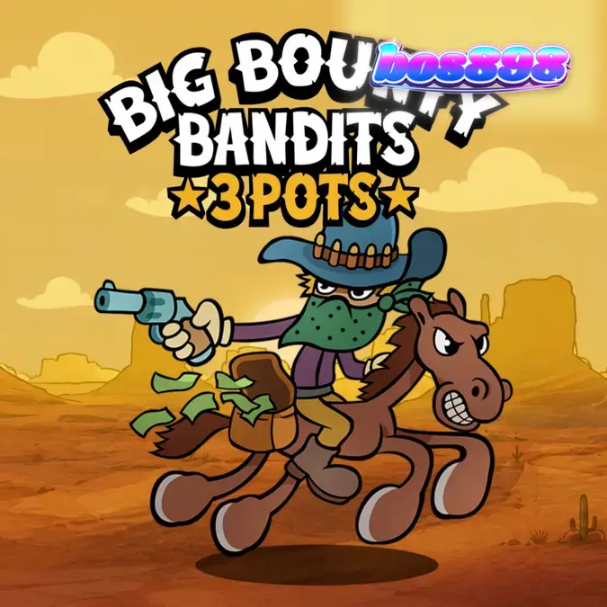 Tampilan visual kartun Big Bounty Bandits 3 Pots dengan elemen Barat